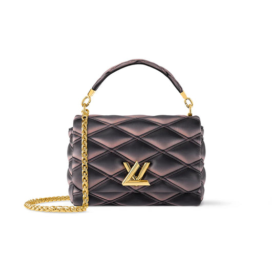 LOUIS VUITTON GO-14 MM MALLETAGE BAG - BLACK/PINK