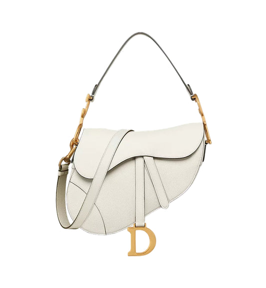 DIOR SADDLE BAG WITH STRAP-WHITE