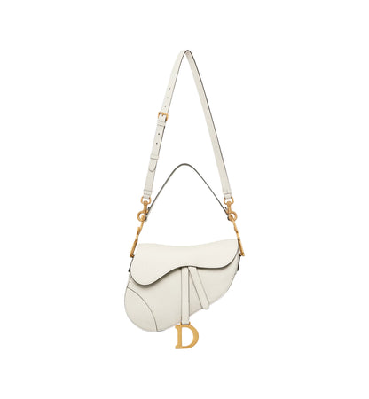 DIOR SADDLE BAG WITH STRAP-WHITE