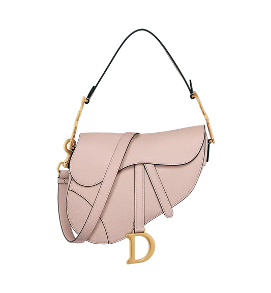 DIOR SADDLE BAG WITH STRAP-POWDER PINK