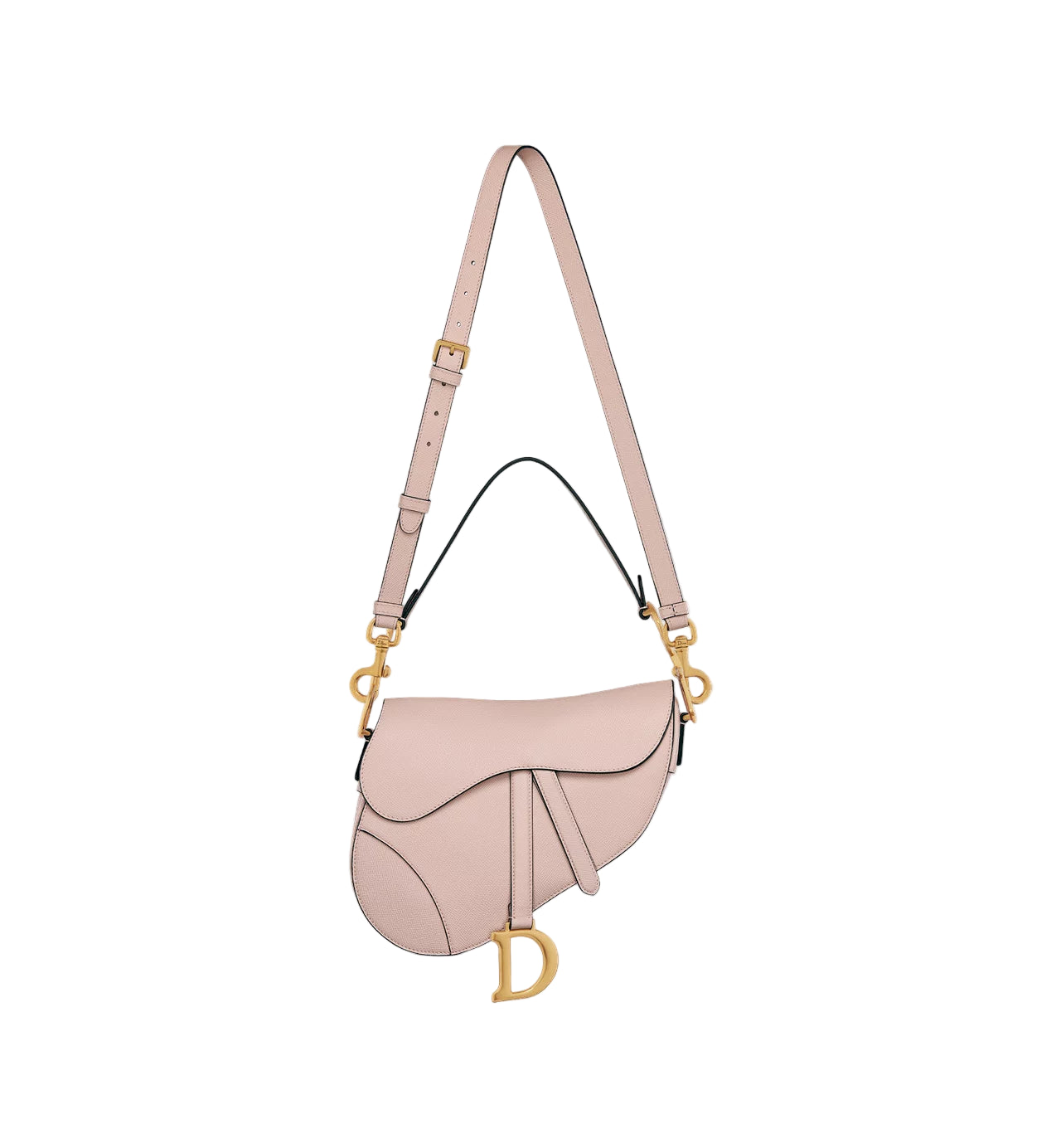 DIOR SADDLE BAG WITH STRAP-POWDER PINK