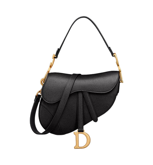 DIOR SADDLE BAG WITH STRAP-BLACK