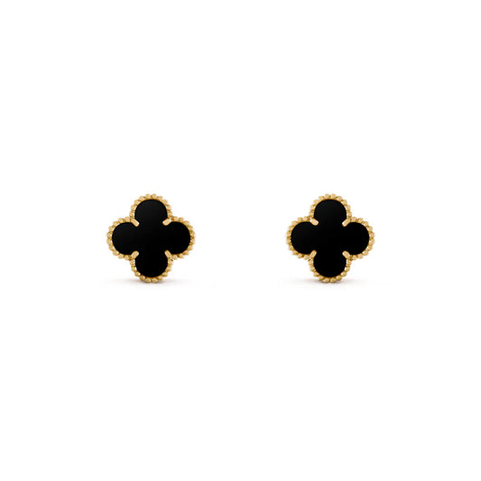 VAN CLEEF VINTAGE ALHAMBRA EARSTUDS - GOLD/BLACK
